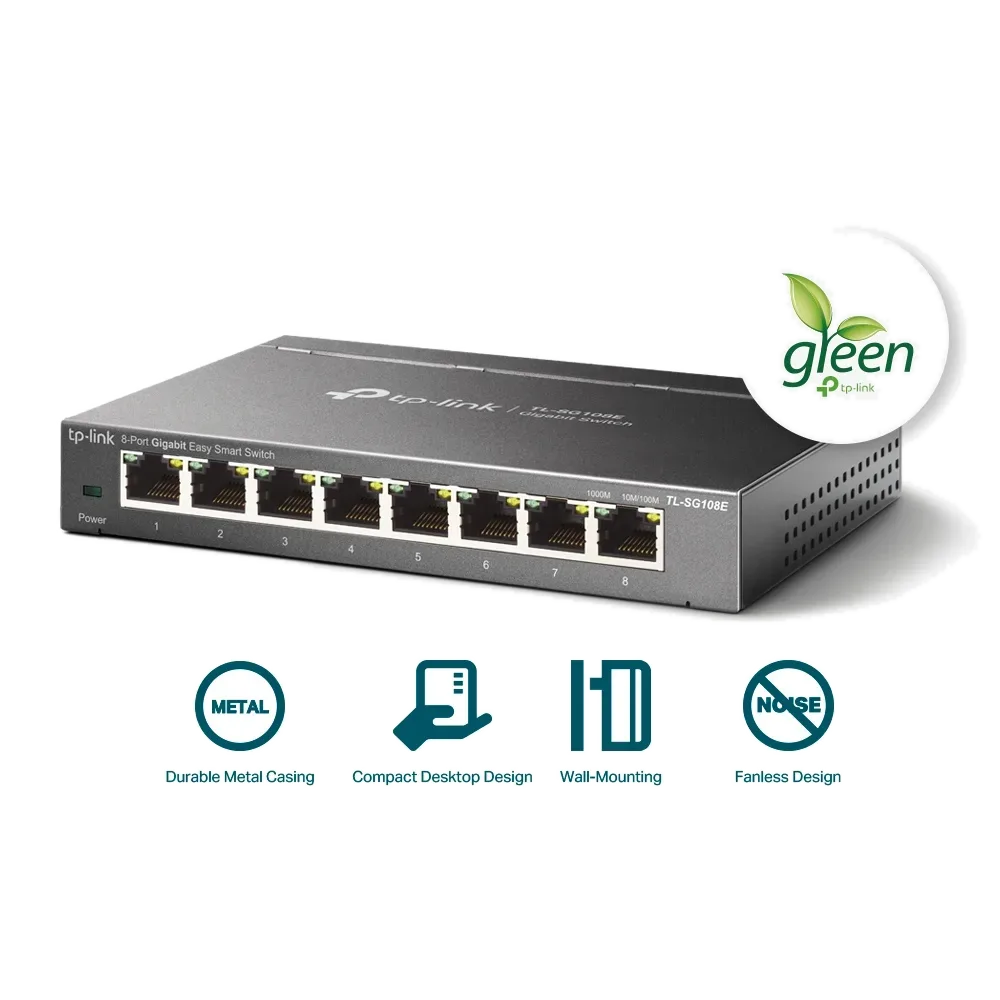 سويتش شبكة TP-Link 8 SG108E Gigabit — صورة 3