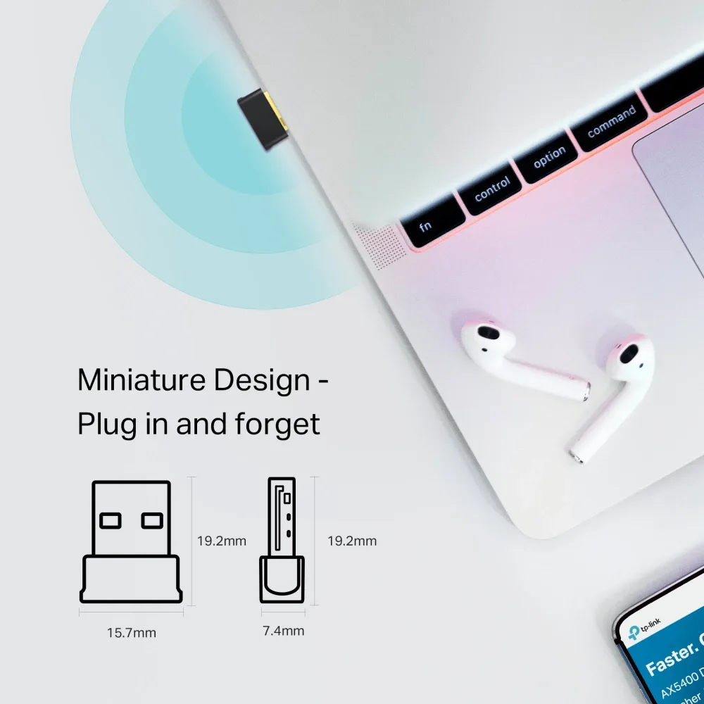 مقوّي شبكة TP-Link Archer T2UB Nano AC600 USB — صورة 2