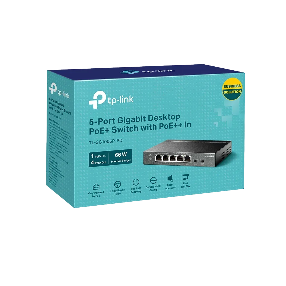 سويتش شبكة TP-Link ++SG1005P-PD 5-Port Gigabit PoE — صورة 4