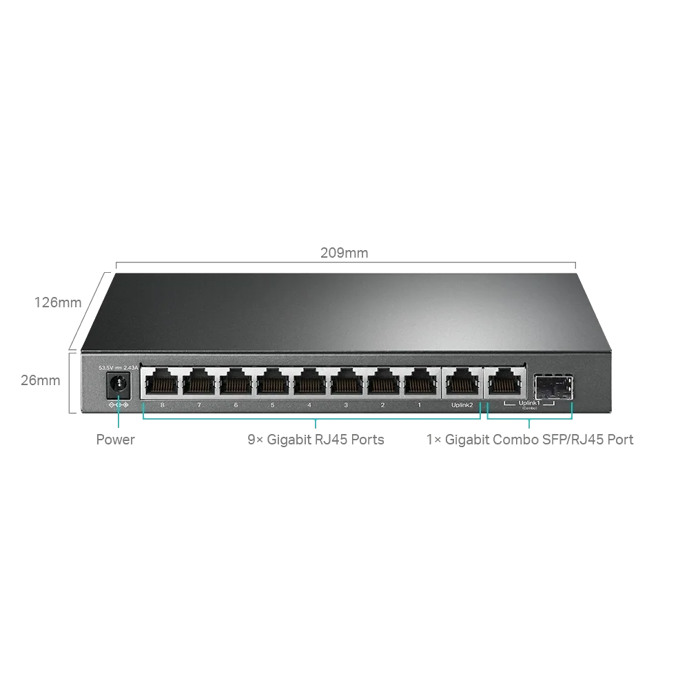 سويتش شبكة TP-Link TL-SG1210MPE 10-Port Gigabit Switch — صورة 2